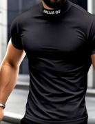 T shirt czarny stójka "M"