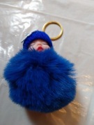 W2- Szafirowa laleczka - brelok że złotym kółkiem 