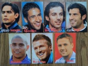 Karty fotografie piłkarzy Ronaldo Figo Beckham Inzaghi Bravo Sport
