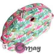 Różowy organizer do Obag MOON LIGHT flamingi róż liście 2 kieszenie OMAY