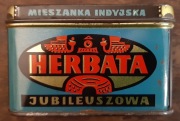 Puszka metalowa po herbacie PRL