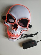 Halloween Maska przebranie podświetlana LED pomorańczowa