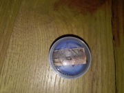 Temperówka z pojemnikiem na wiórki niebieska PRL Made In Poland