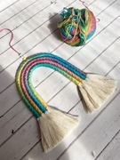 Makrama brelok do auta zawieszka boho tęcza nowa