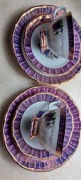 Porcelana bratki trio dwa komplety Wałbrzych