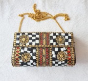 Nowa indyjska torebka kopertówka metalowa retro