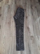 Spodnie damskie w zwierzęcy wzór ciemne materiałowe rozmiar S wężowy wzór 