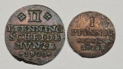 1 i 2 Fenigi z 1820 Karol II , Miedź