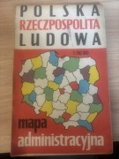 Mapa PRL – Polska Rzeczpospolita Ludowa, mapa administracyjna 1:750 000