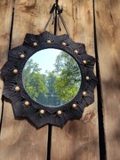 Makramowe, ręcznie wykonane lustro do powieszenia w stylu Boho