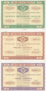 1971r, 3 kolekcjonerskie Premiowe Bony Oszczędnościowe wydane przez PKO 