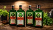 Zestaw 4 butelek po whisky Jagermeister 0,7