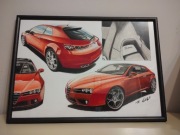 Alfa Romeo Brera plakat rysunek prezent A3 42x30