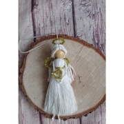 Anioł z makramy rękodzieło 