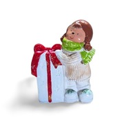 Figura Dekoracja Dziewczynka z Prezentem