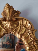 Lustro rococo eklektyczne zlocone  XIX w drewniane Ludwik  brąz złocony