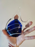 Figurka szklana ryba niebieska murano style przycisk do papieru 