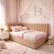 Łóżko BELLA DREAM pojedyncze, młodzieżowe, z pojemnikiem 