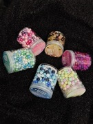 Szklane koraliki Avec do robienia biżuterii bransoletek zestaw 6 słoiczków