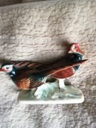 Bażant inwalida z żoną, numerowana figurka porcelanowa. 