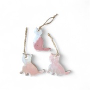 Zestaw zawieszek ceramicznych koty 