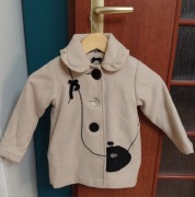 Śliczny beżowy płaszczyk r. 104cm