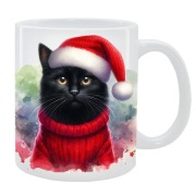KUBEK Z KOTEM NA ŚWIĘTA, PREZENT, PERSONALIZOWANY, 24HWYS