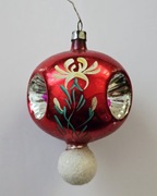 Bombka szklana wisior reflektorek retro ozdoby choinkowe prl vintage 