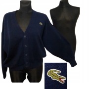 *III DAMSKI SWETER LACOSTE OPADAJACY REKAW L XL CASUAL KARDIGAN WEŁNA