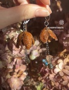 Kolczyki z buczyny z labradorytami | ręcznie robione chabryistokrotki 