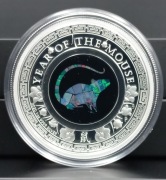 AUSTRALIAN OPAL LUNAR MOUSE 1oz SILVER PROOF +OPAL/UNIKAT/13