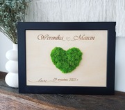 Ramka z sercem z chrobotka 