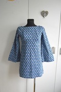 ZARA sukienka vintage 70s hippie boho mini niebieska XS