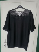 Ambitionfly cudna czarna koronkowa tunika koronka 48 50