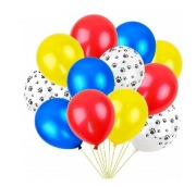 Balony Psi Patrol czerwone niebieskie łapki pieska 