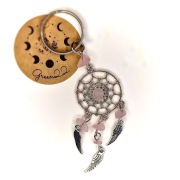 Brelok breloczek do kluczy Łapacz Snów Różowy Kwarc