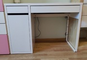 Biurko białe IKEA Micke + fotel z regulacją wysokości 