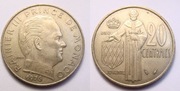 Monako 20 centimes 1976 r. Rzadkość!