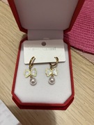 Złotek kolczyki perełki i kokardki