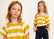 Mango musztardowa bluzka w paski 9 10 lat