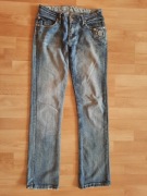 Spodnie jeansy punk rozmiar S rock dżinsy czaszka