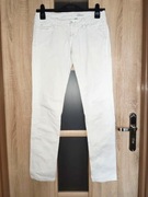 126 Kremowe  białe spodnie jeansowe biodrówki rurki rozmiar M