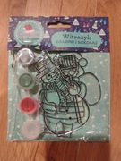 Witrażyki świąteczne Bałwan i Mikołaj z farbami do pomalowania - NOWE