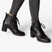 Botki skórzane, czarne, Tamaris