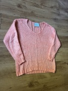Tanio! Różowy sweterek Lemonada S/M – wełna, dekolt V, bdb stan