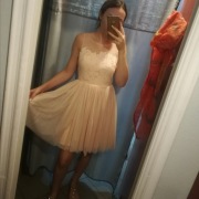 Sukienka tiulowa- pudrowy róż