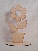 Drewniany kwiatek w doniczce | Drewniana dekoracja