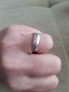 Pierścionek obrączka srebro 925 markazyty cyrkonie