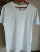 T-shirt męski , biały, bawelniany