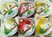 Bombki choinkowe szklane ręcznie malowane 8cm. komplet 6 sztuk